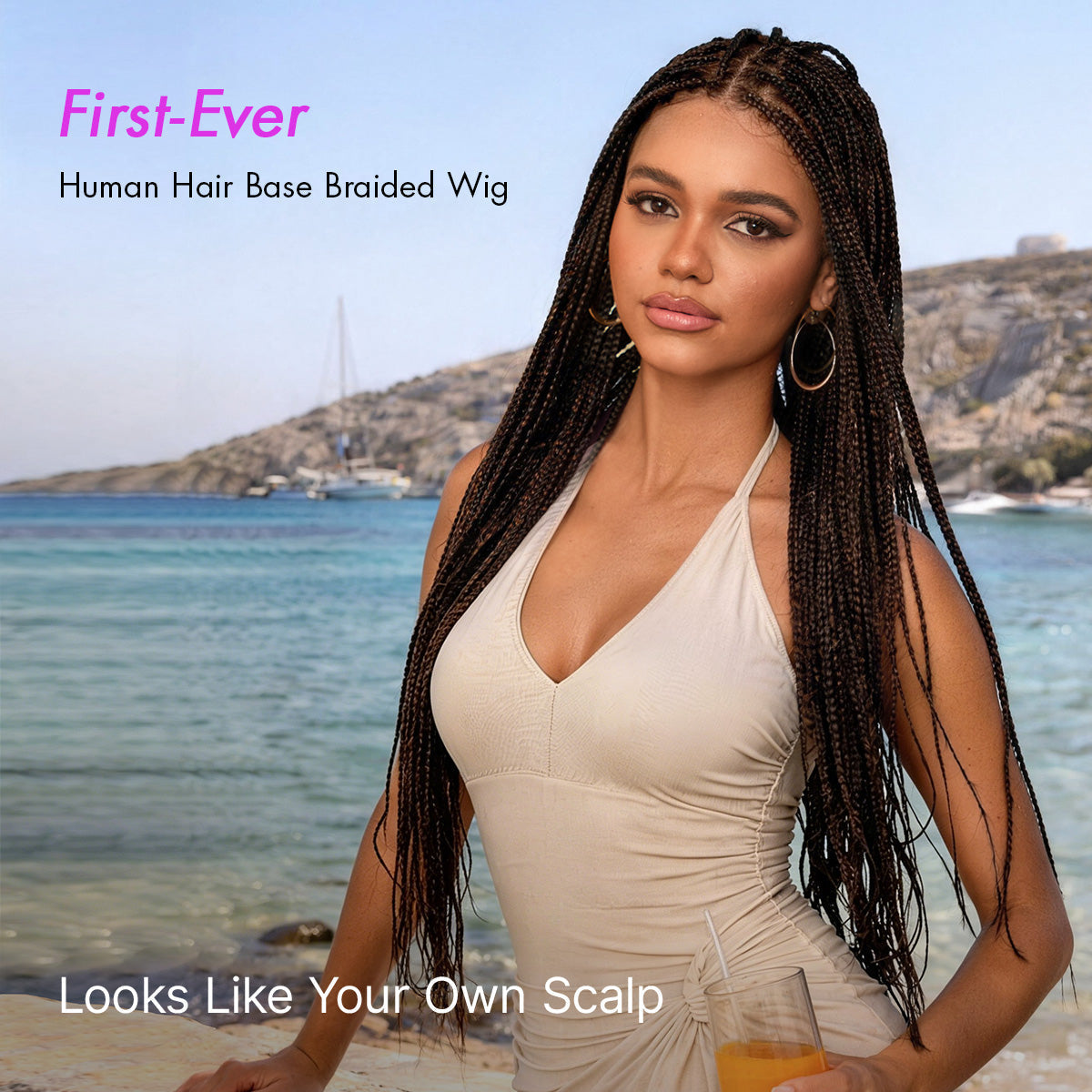 Real Scalp Knotless Braided Wig – Lightweight Glueless Fit - product image 5