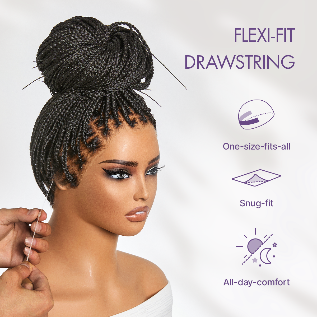 Real Scalp Knotless Braided Wig – Lightweight Glueless Fit - product image 13
