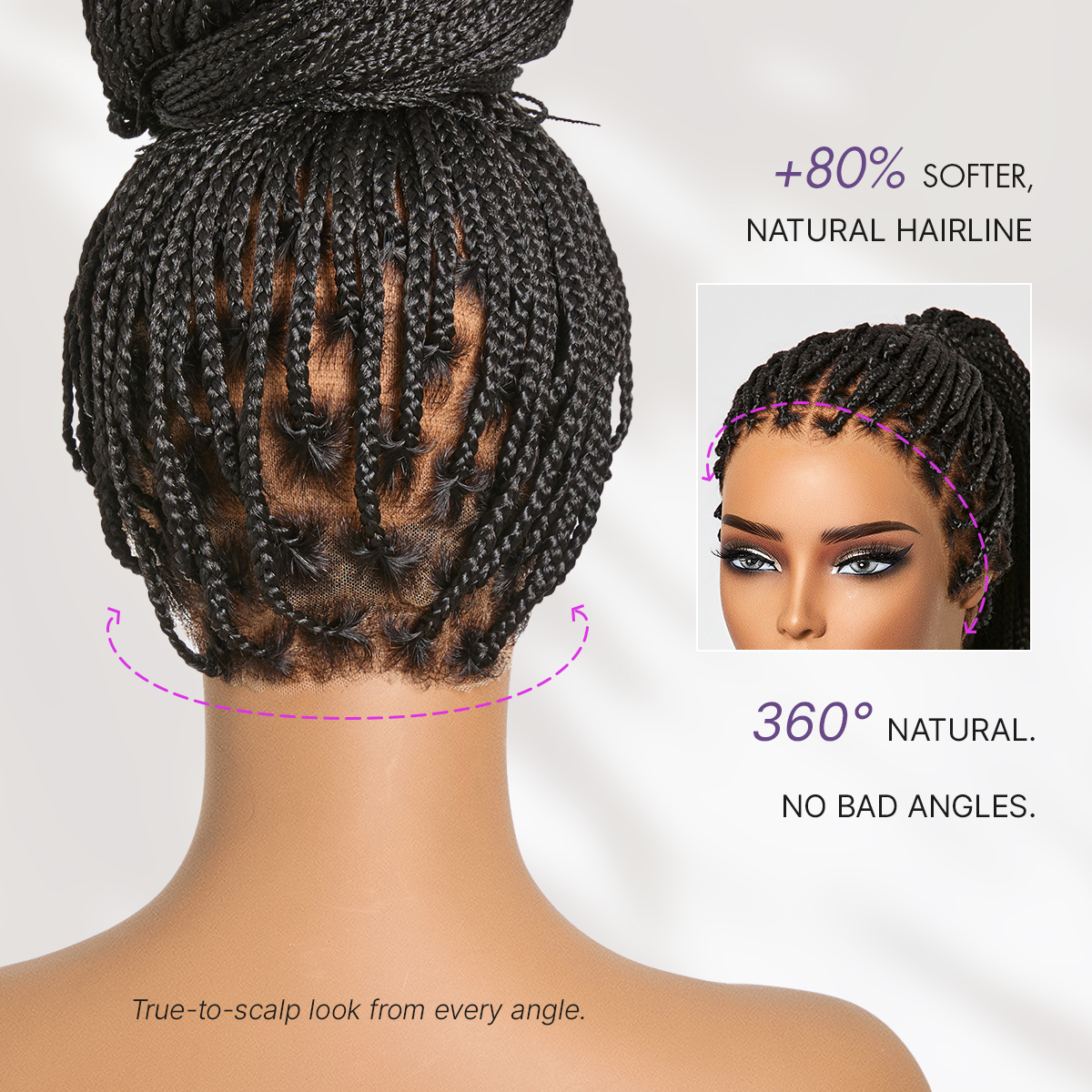 Real Scalp Knotless Braided Wig – Lightweight Glueless Fit - product image 11