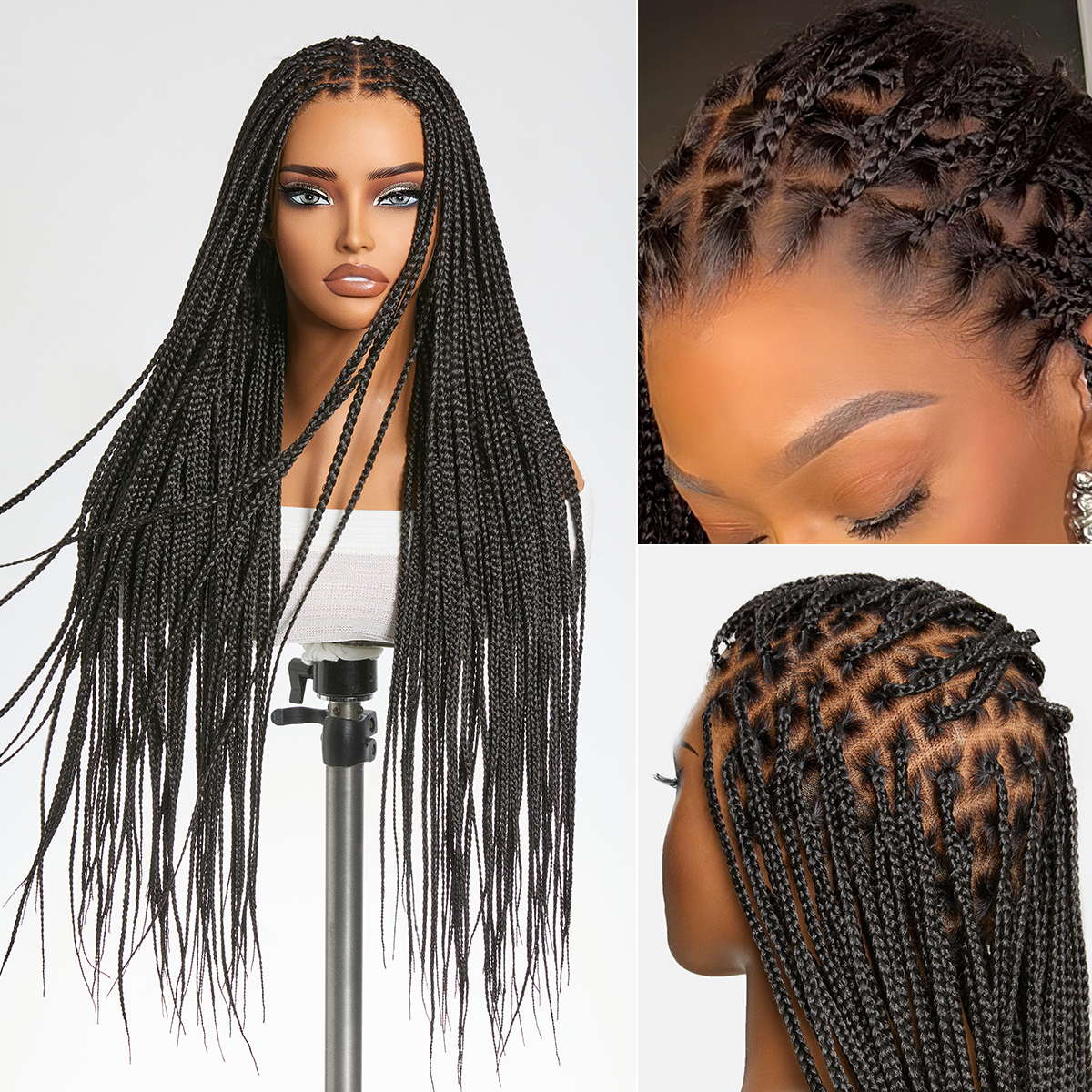 Real Scalp Knotless Braided Wig – Lightweight Glueless Fit - product image 4