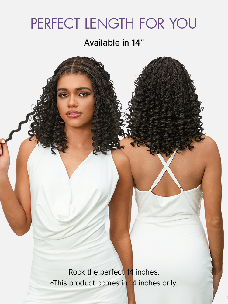 HD Full Lace Knotless Boho Curls Braided Bob Pre-Cut Lace Wig Flexi Fit Invisi Drawstring Cap