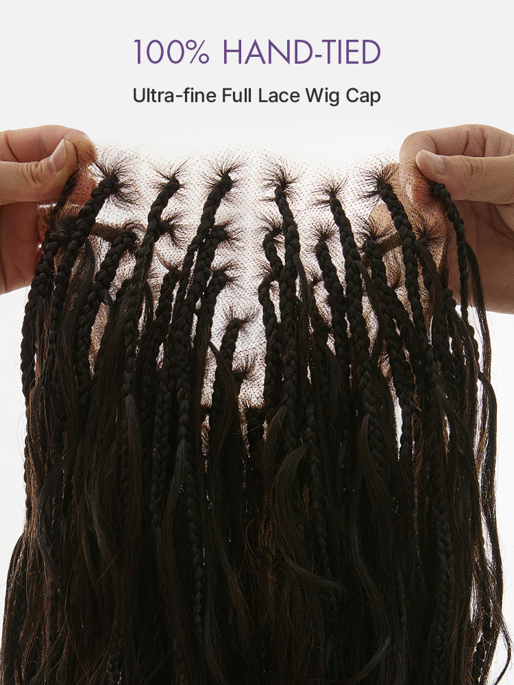 HD Full Lace Knotless Boho Curls Braided Bob Pre-Cut Lace Wig Flexi Fit Invisi Drawstring Cap