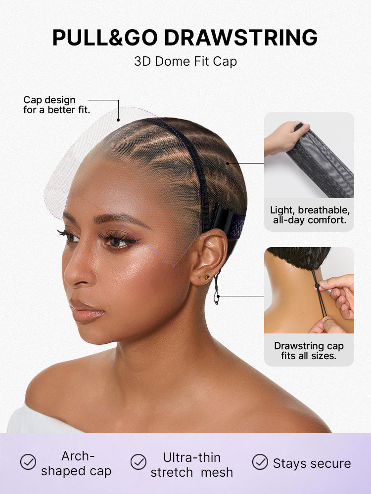 PreMax 180% Density 4C Edges Water Wave Wig 13x4 Frontal Pre-Cut Lace Wig Flexi-Fit Drawstring Cap